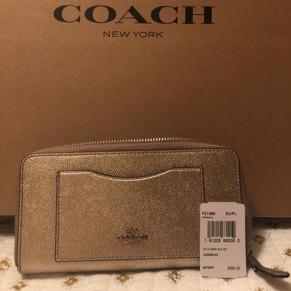 Coach Handbags - Coach Metallic Gold Wallet